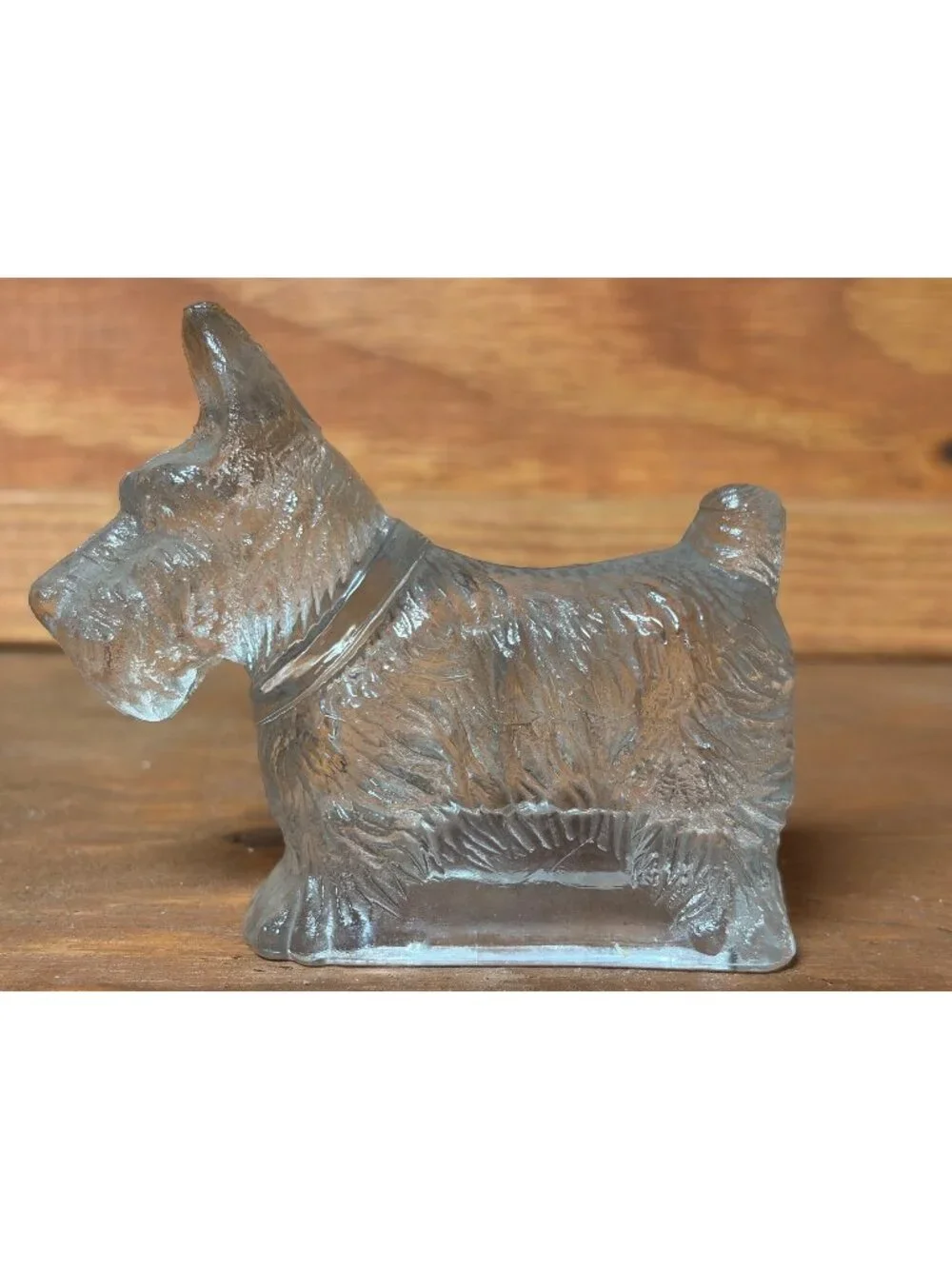Vintage Clear Glass Scottie Dog Candy Container Figurine Scottish Terrier 1930s